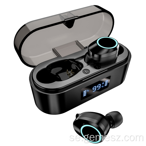 Mini trådlösa hörlurar TWS Bluetooth Headset laddningsfodral